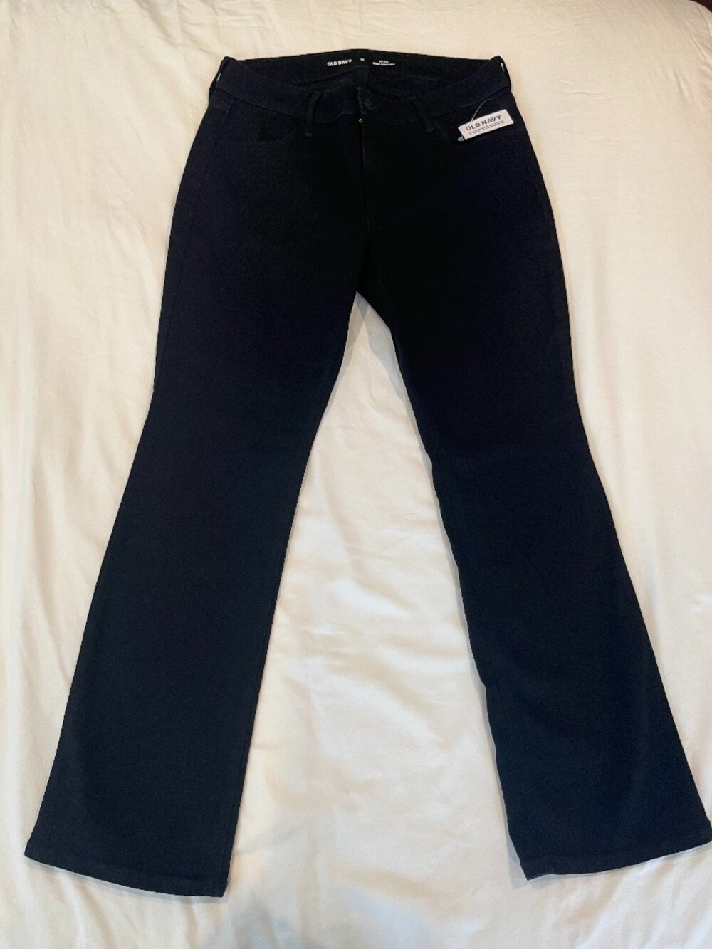 Old Navy BLACK WOW Bootcut Jeans Women's Mid Rise 12 Petite  NWT 12P